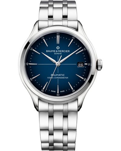 Baume & Mercier Clifton Baumatic 10468 Automatic Bracelet Watch - Gray