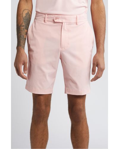 J.Lindeberg Vent Flat Front Performance Golf Shorts - Pink