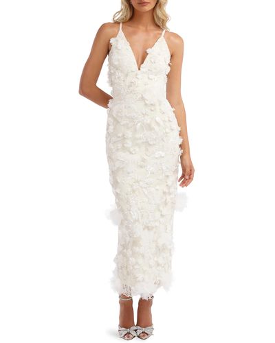 HELSI Norah Sequin Floral Gown - White