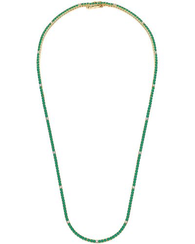 Crislu Cubic Zirconia Tennis Necklace - Blue