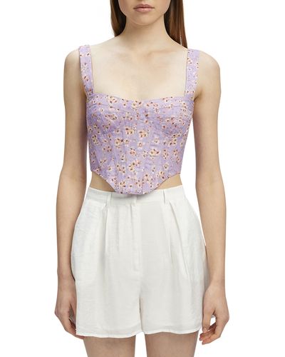 Bardot Lani Floral Corset Top - Purple