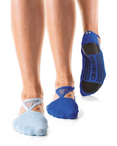 Arebesk Muse Assorted 2-pack No-slip Closed Toe Socks - Blue