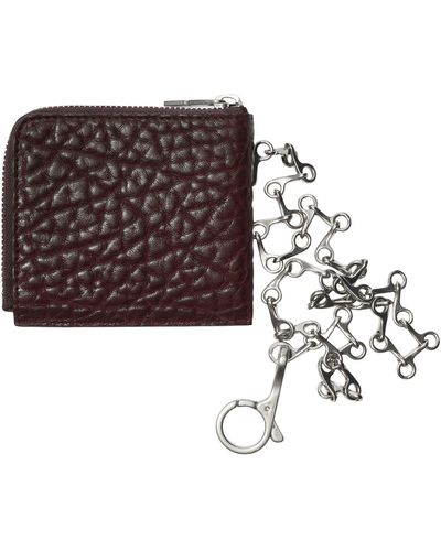 Burberry Bull Hide Leather Wallet On A B-chain - Brown