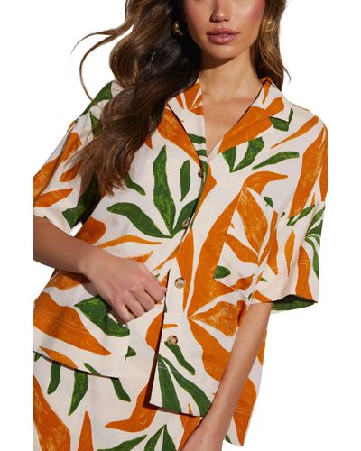 Vici Collection Rainforest Camp Shirt - Orange