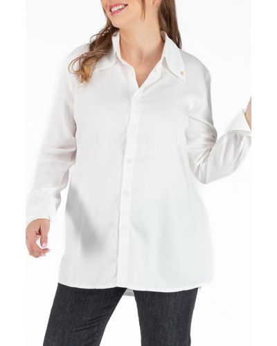 Cache Coeur Tina Maternity/nursing Button-up Shirt - White