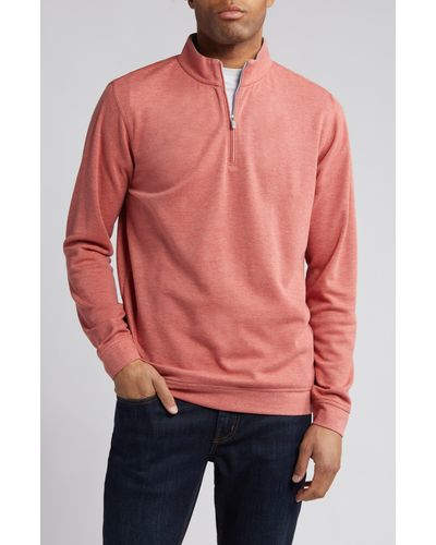 Peter Millar Crown Comfort Piqué Quarter Zip Pullover - Pink