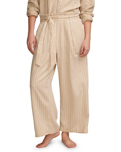 Lucky Brand Cotton Blend Paperbag Pants - Natural