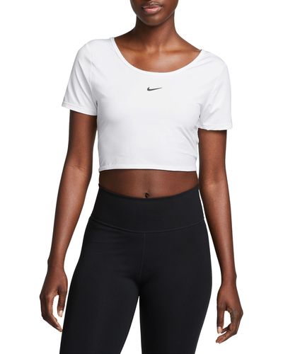 Nike One Classic Dri-fit Twist Short Sleeve Top - White