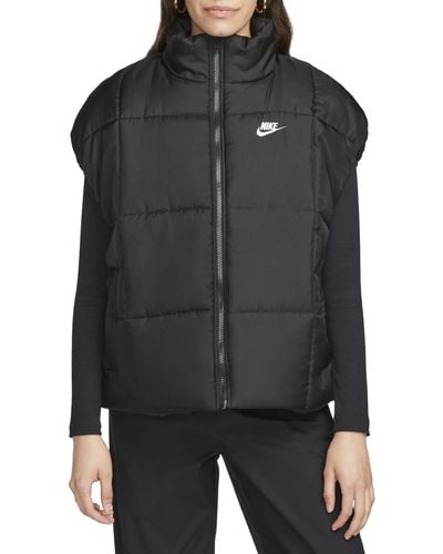Nike Sportswear Classic Water Repellent Therma-fit Loose Puffer Vest - Black