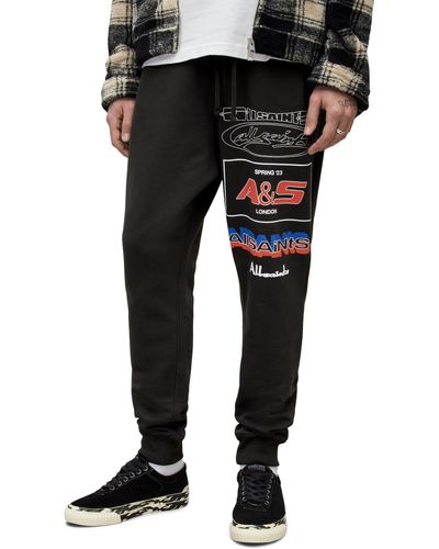 AllSaints Teamster Organic Cotton Graphic sweatpants - Black