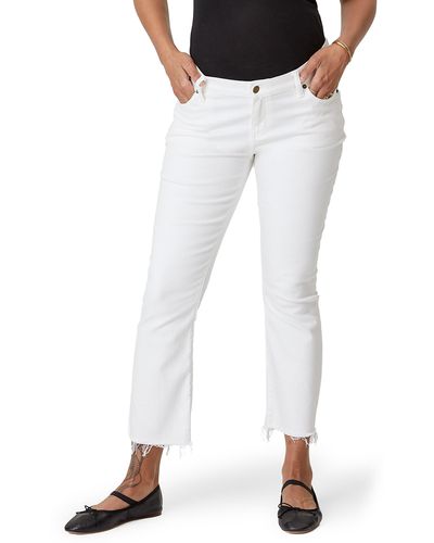 HATCH The Under The Bump Crop Maternity Jeans - White
