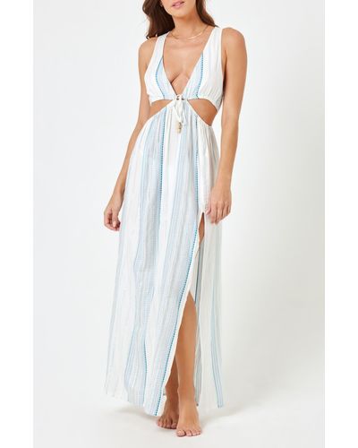 L*Space Donna Cutout Cover-up Maxi Dress - White