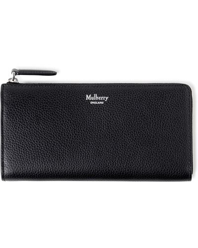 Mulberry Long Zip Around Leather Continental Wallet - Gray