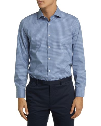 Nordstrom Tech smart Trim Fit Plaid Performance Dress Shirt in