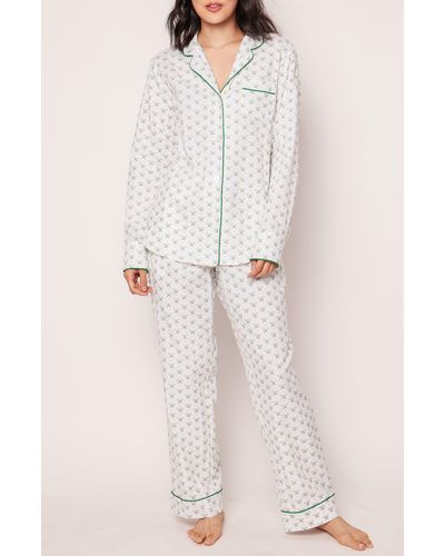 Petite Plume Match Point Cotton Pajamas - White