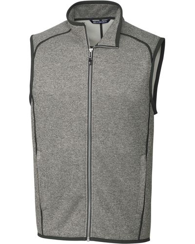 Cutter & Buck Mainsail Sweater Fleece Zip-up Vest - Gray