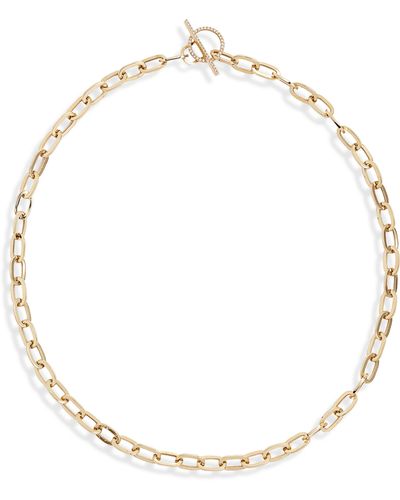 EF Collection Jumbo Diamond toggle Necklace - Metallic