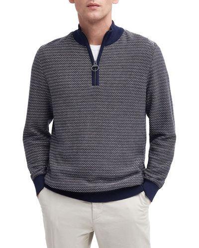 Barbour Dunstan Marl Half-zip Cotton Sweater - Gray