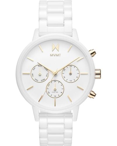MVMT Nova Ceramic Chronograph Bracelet Watch - White