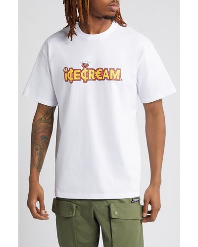 ICECREAM Word Graphic T-shirt - White