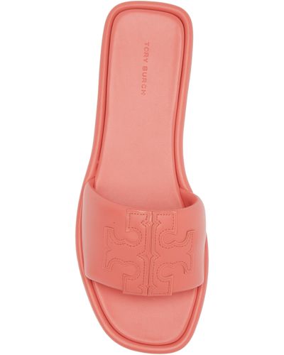 Tory Burch Double-t Leather Sport Slide Sandal - Pink
