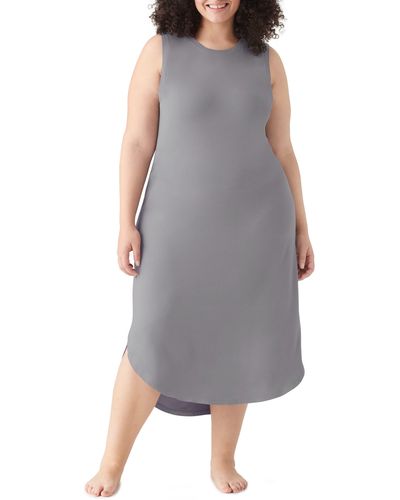 True & Co. Any Wear Sleeveless T-shirt Dress - Gray
