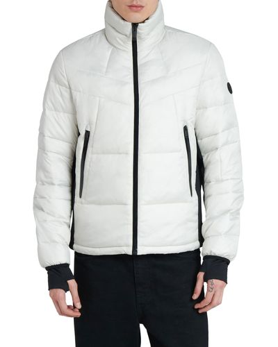 The Recycled Planet Company Racer Ripstop Puffer Jacket - White
