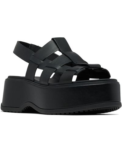 Sorel Dayspring Slingback Platform Sandal - Black