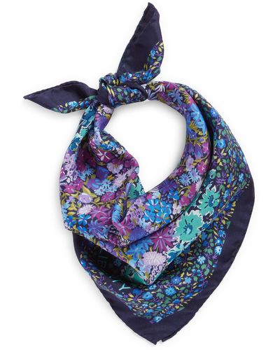 Liberty Floral Medley Silk Scarf - Blue