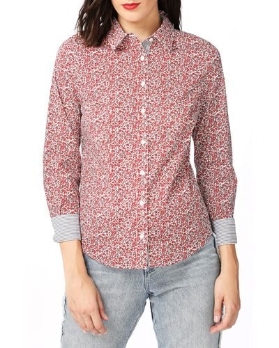 Court & Rowe Sweet Ditsy Fields Print Shirt - Red