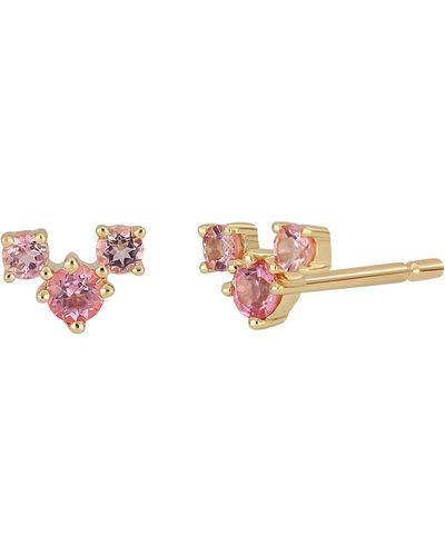 Bony Levy 14k Gold Pink Topaz Stud Earrings