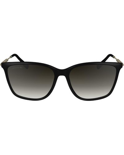Lacoste Premium Heritage 57mm Gradient Rectangular Sunglasses - Black