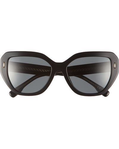 Tory Burch Miller 55mm Oversized Cat-eye Sunglasses - Black