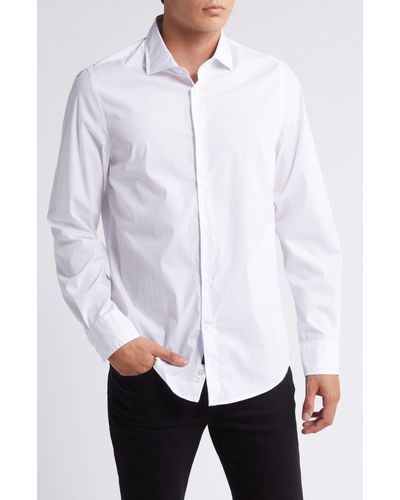 7 For All Mankind Slim Fit Stretch Poplin Button-up Shirt - White