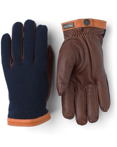 Hestra Deerskin & Merino Wool Gloves - Blue