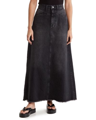 Free People Come As You Are Denim Skirt - Black