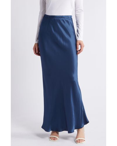 Nation Ltd Gaia Bias Cut Maxi Skirt - Blue