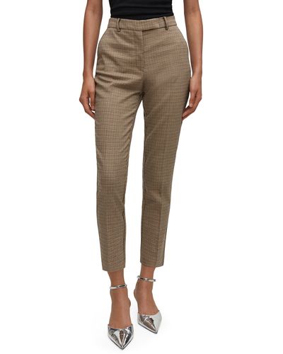 Mango Ankle Skinny Suit Pants - Natural