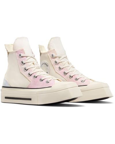 Converse Chuck 70 De Luxe Square Toe Platform High Top Sneaker - White