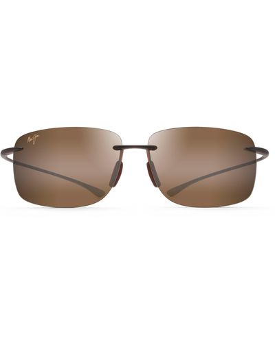 Maui Jim Hema 62mm Polarized Rectangular Sunglasses - White