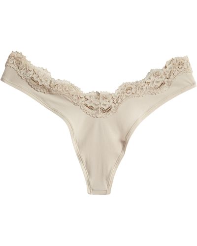 Skims Fits Everybody Lace Dipped Thong - White