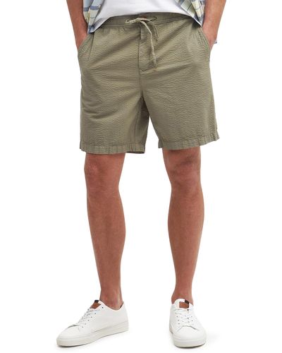 Barbour Melbury Cotton Seersucker Shorts - Green