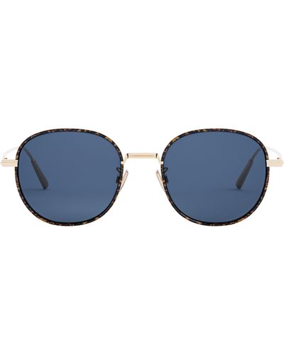 Dior 'blacksuit S2u 52mm Round Sunglasses - Blue