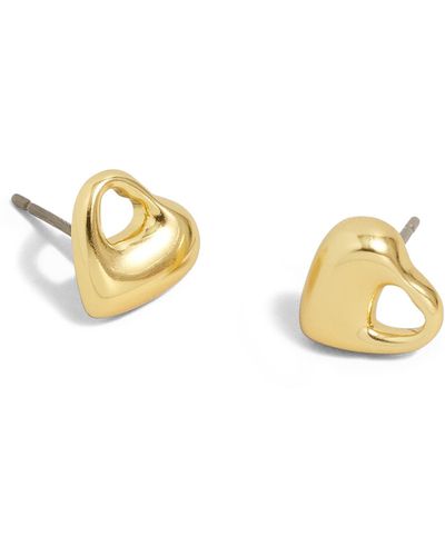 Madewell Cutout Puffy Heart Stud Earrings - Metallic