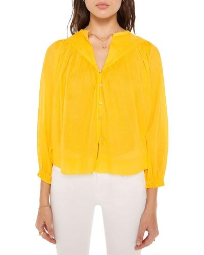 Mother The Love Dearly Three-quarter Sleeve Top - Yellow