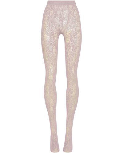 Wolford Floral Net Tights - Natural