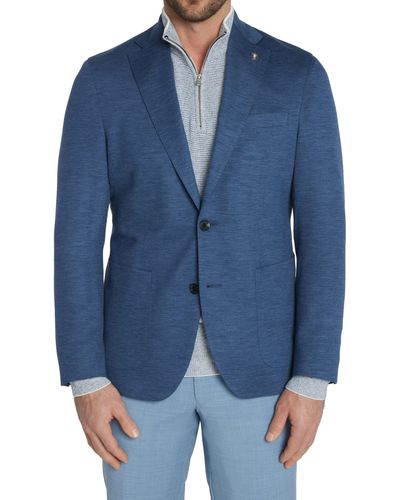 Jack Victor Hampton Solid Knit Wool Blend Sport Coat - Blue