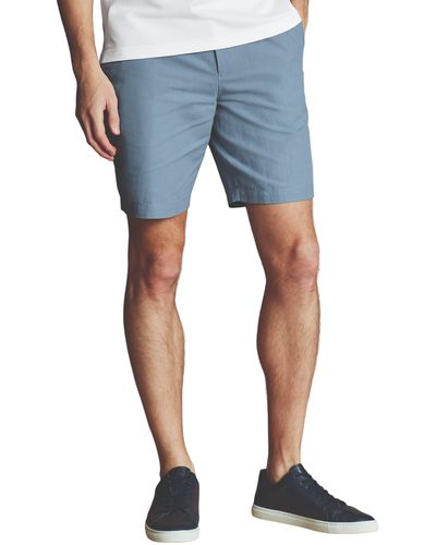 Charles Tyrwhitt Cotton Linen Shorts - Blue