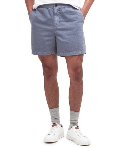 Barbour Melonby Cotton & Linen Shorts - Blue