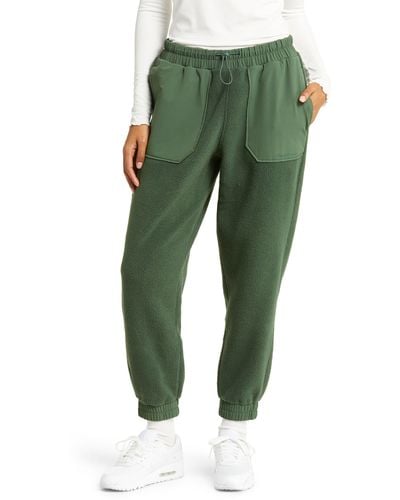 Outdoor Voices Colorblock Mixed Media Fleece sweatpants - Green